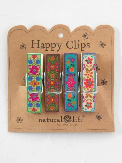 Happy Clips, Set of 4 - Multicolored Floral