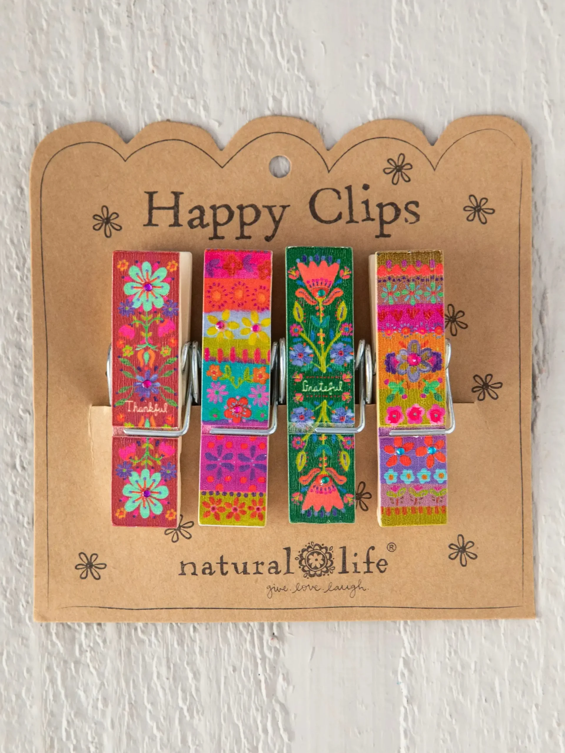 Happy Clips, Set of 4 - Thankful