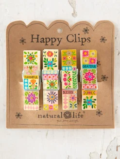 Happy Clips, Set of 4 - Thankful Grateful Blessed