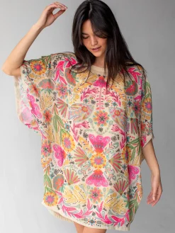 Happy Days Shift Dress - Light Sage Birds