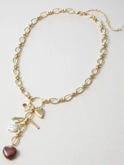 Heart Drop Charm Necklace