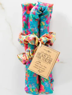Heatless Hair Curler - Teal Floral