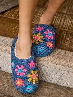 Icon Sherpa Slippers - Blue Daisy