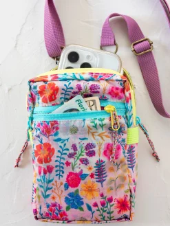 8-in-1 Pocket Crossbody - Rainbow Garden Cream Floral