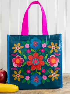 Insulated Lunch Bag - Navy Folk Floral