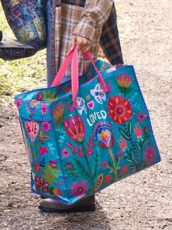 Jumbo Zippered Tote Bag - Loved