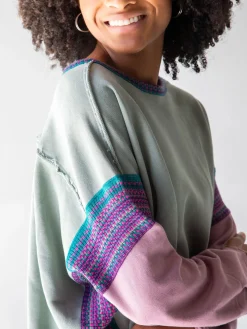 Knit Trim Sweatshirt - Bay