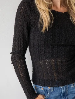 Lace Layering Top - Black