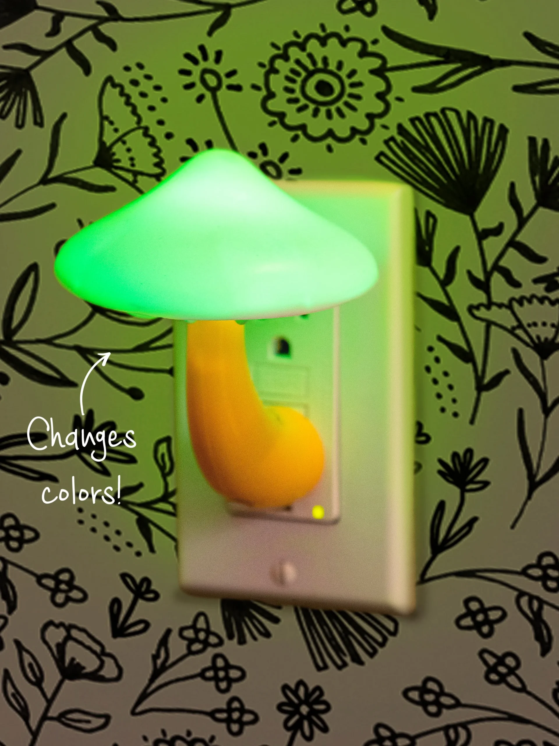 LED Night Light - Mushroom Yellow