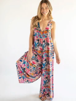 Let's Just Go Wide-Leg Jumpsuit - Pink Flung Floral