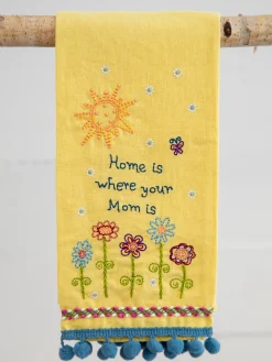 Linen Embroidered Hand Towel - Mom