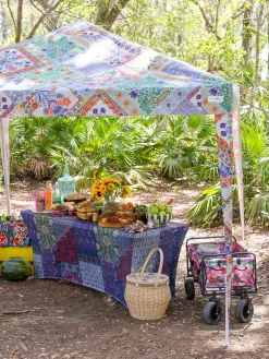 Live Happy Instant Canopy Tent - Heritage Folk Patchwork