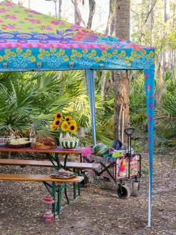 Live Happy Instant Canopy Tent - Dark Teal Floral
