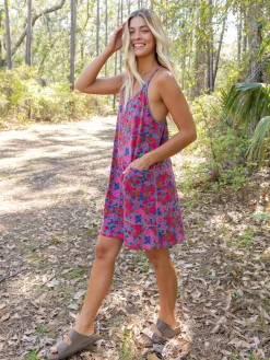 Lucy Mini Dress - Rust Orchid Pink
