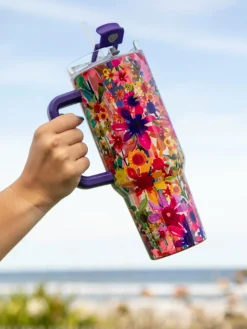 Mega 40oz Tumbler - Bright Floral Garden