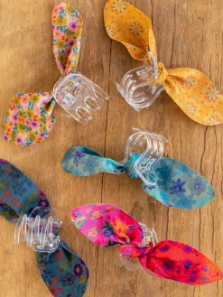 Mini Hair Claw Clips, Set of 5 - Bright Multicolored