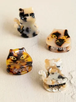Mini Kitty Cat Hair Clips, Set of 4