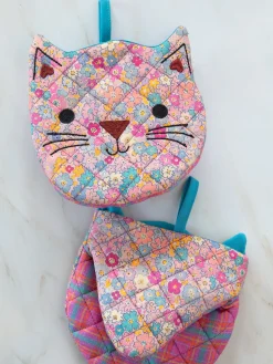 Mini Oven Mitts, Set of 2 - Cat