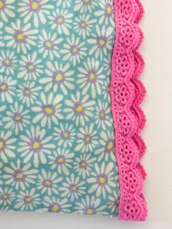 Mix u0026 Match Trim Cotton Pillowcase - Bay Daisies