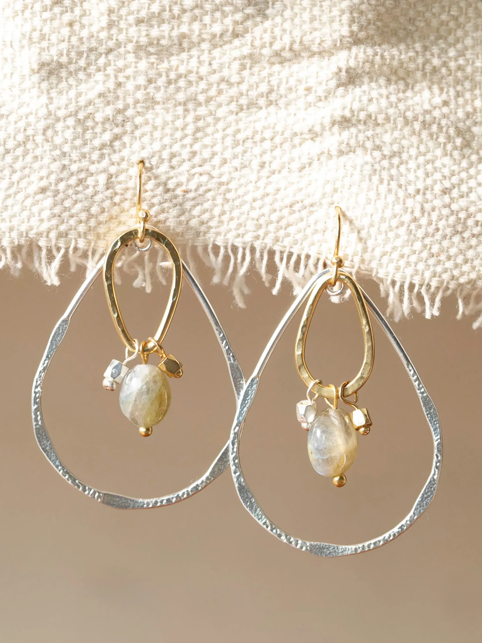 Mixed Metal Drop Earrings
