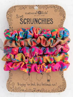 Mixed Print Scrunchie Set - Pink