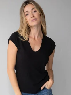 Molly Cotton Tee Shirt - Black