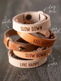 Natural Leather Bracelet - Slow Down