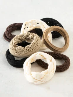 On The Run Hair Tie, Set of 8 - Black