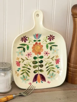 Oven To Table Plate - Folk Flower