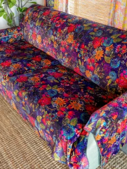 Perfect Cozy Couch Cover - Dark Floral Garden
