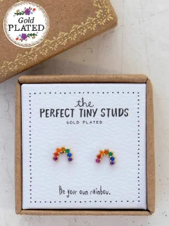 Perfect Tiny Stud Earrings - Rainbow