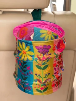 Pop-Up Car Trash Can - Folk Flower