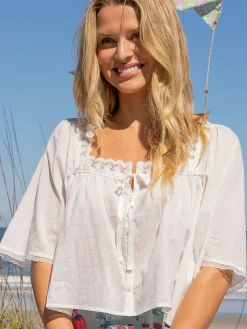 Prettiest Cotton Lace Blouse - White