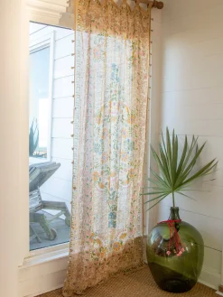 Printed Curtain Panel - Taupe Motif