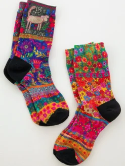 Printed Weekend Sock Set, Set of 2 - Better With A Dog