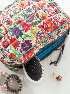 Puffy Cosmetic Pouch - Rainbow Cream Floral