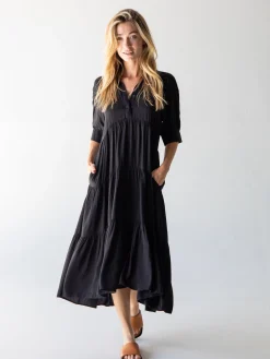 Rebecca Midi Dress - Black
