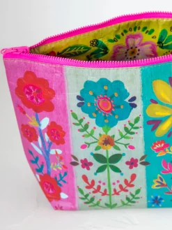 Recycled Zipper Pouch - Rainbow Floral