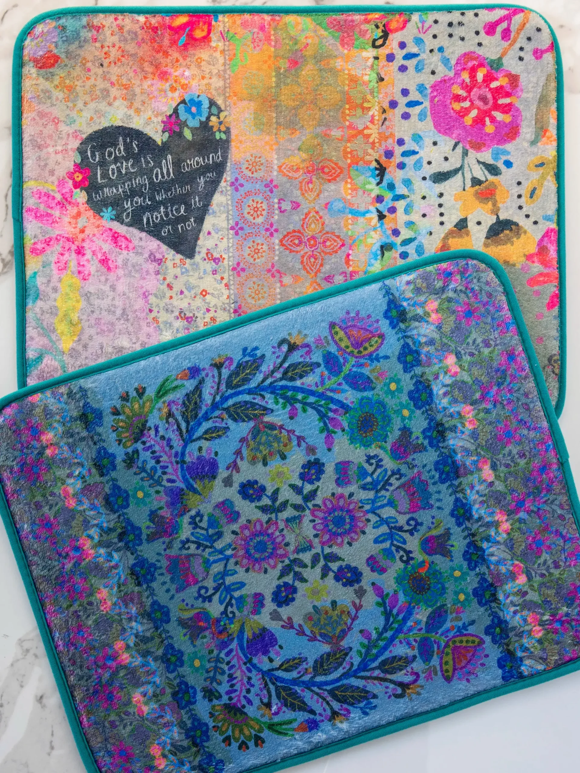 Reversible Dish Drying Mat - God's Love