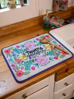 Reversible Dish Drying Mat - Thankful u0026 Grateful