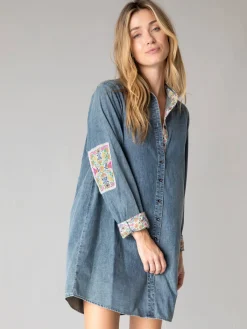 Rocky Cotton Shirt Dress - Denim