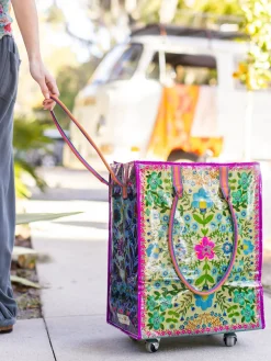 Rolling Tote Bag - Taupe Mandala