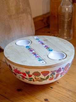 Salad Bowl Set - Folk Flower