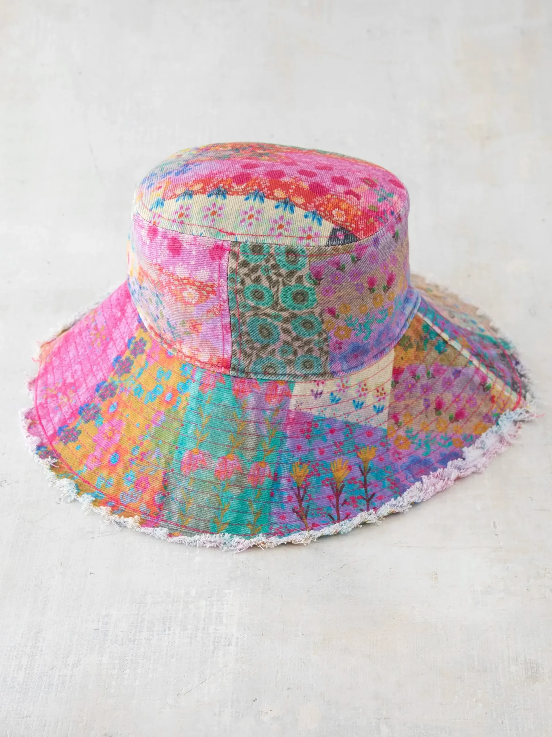 Sandy Days Bucket Hat - Watercolor Patchwork