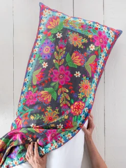 Satin Body Pillow Cover - Pink Daisy Borders