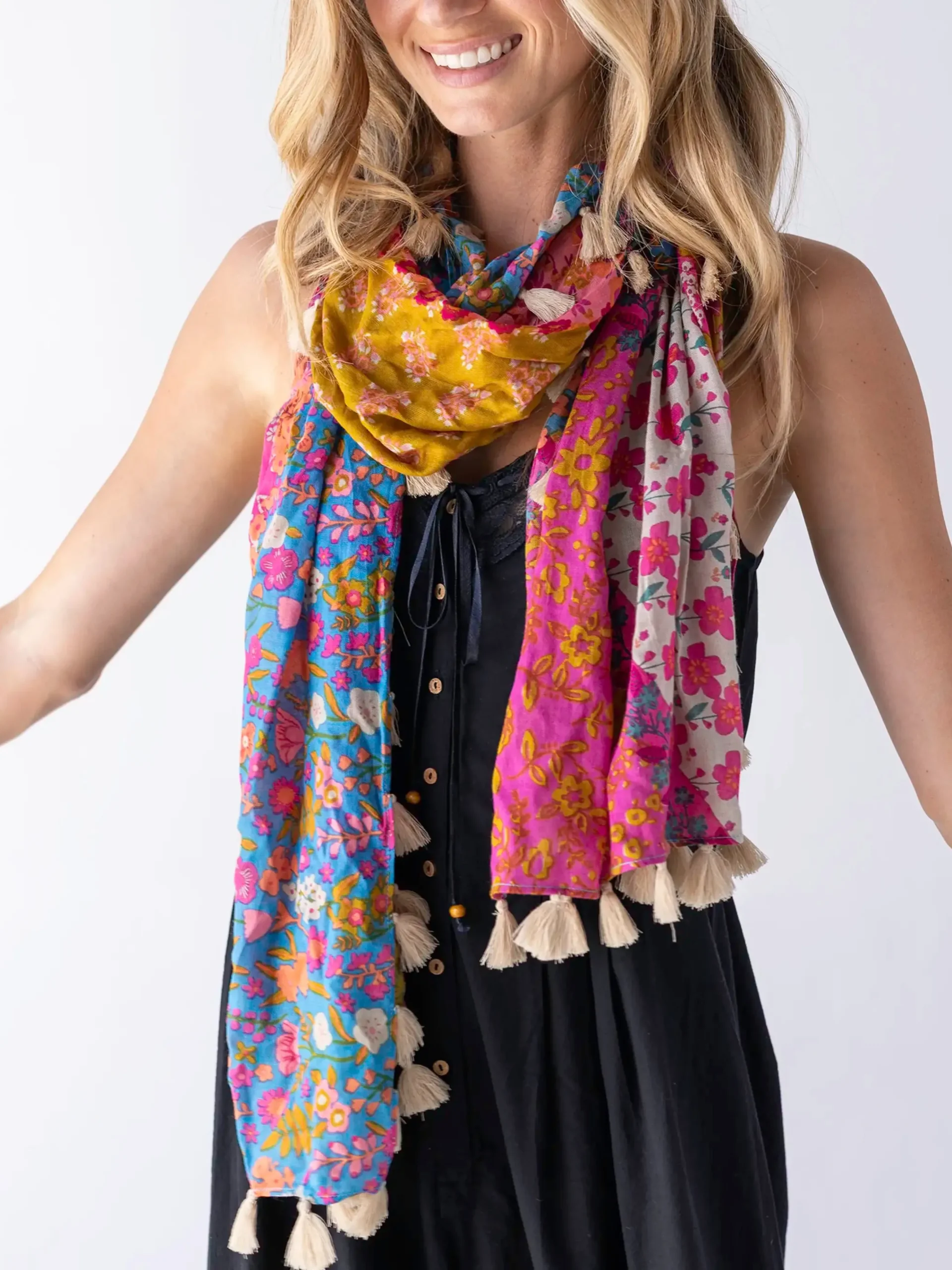 Sayulita Scarf - Mixed Rainbow Floral