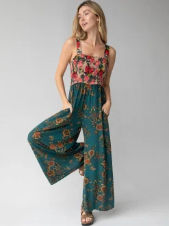 Sedona Jumpsuit - Teal Mixed Floral