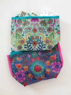 Small Recycled Zipper Pouch - Cream Floral
