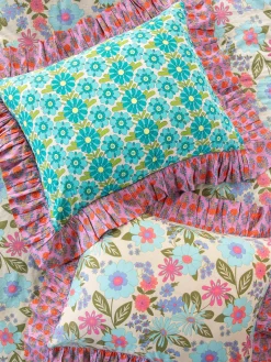 So Soft Cotton Reversible Shams, Set of 2 - Retro Blooms