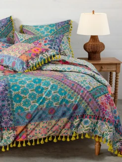 So Soft Cotton Reversible Duvet Cover - Folk Flower Patchwork